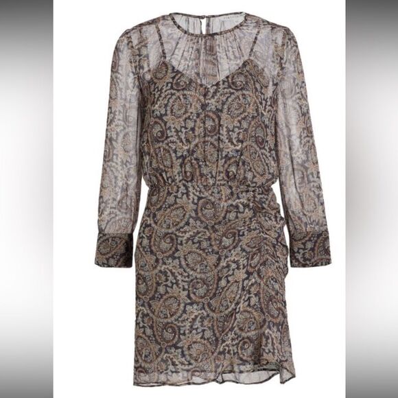 NWT Veronica Beard PALMORA Silk Mini DRESS in MARINE BLUE Gray MULTI Size 8 - Picture 12 of 15